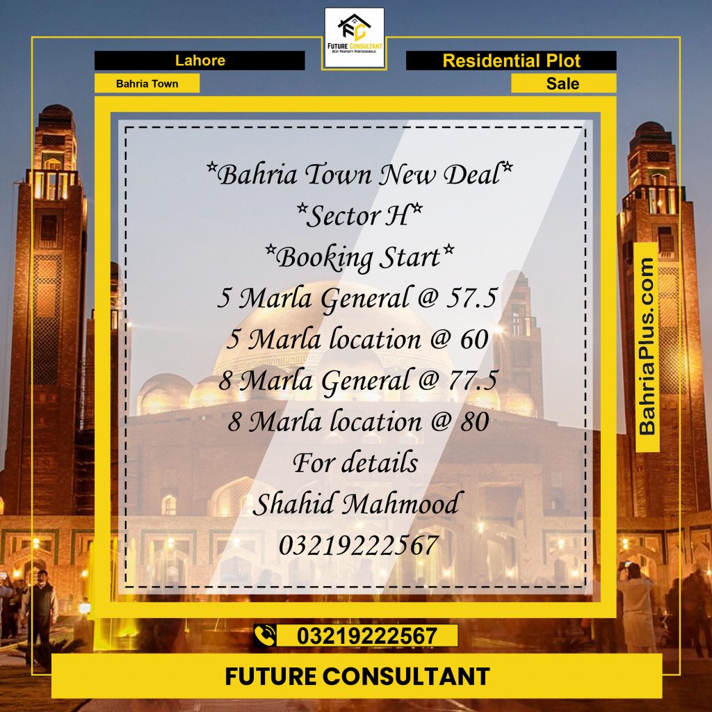 Residential Plot for Sale in Bahria Town, Lahore - (BP-251992)