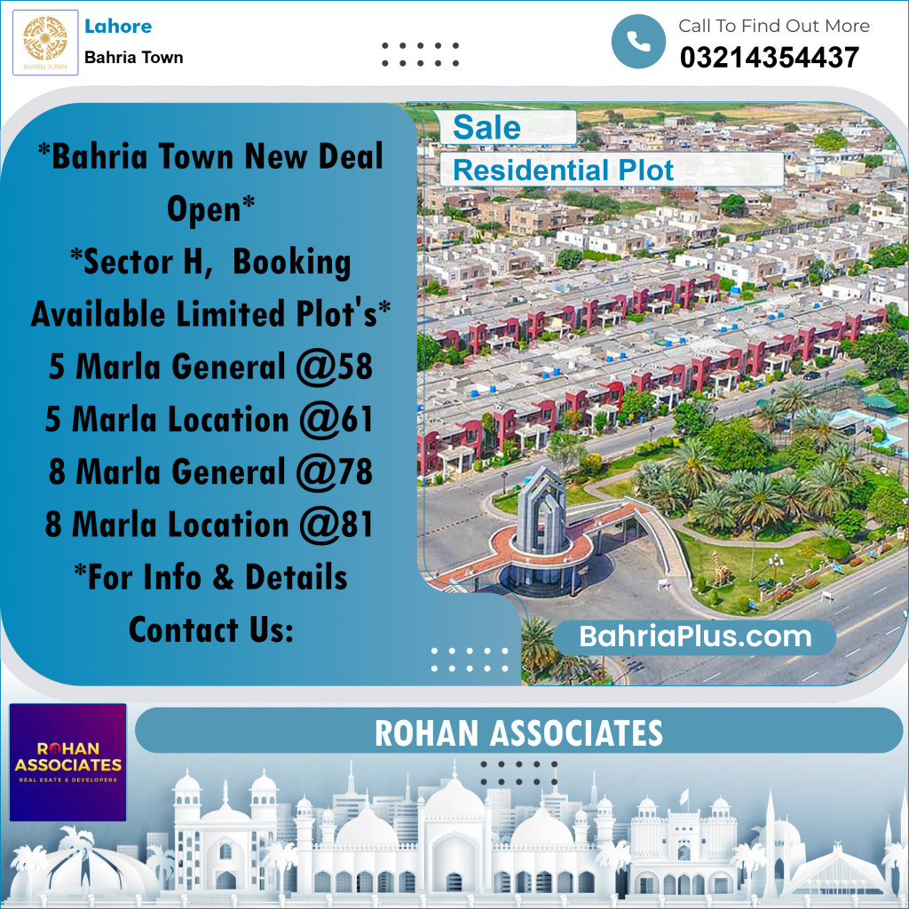 Residential Plot for Sale in Bahria Town, Lahore - (BP-252017)
