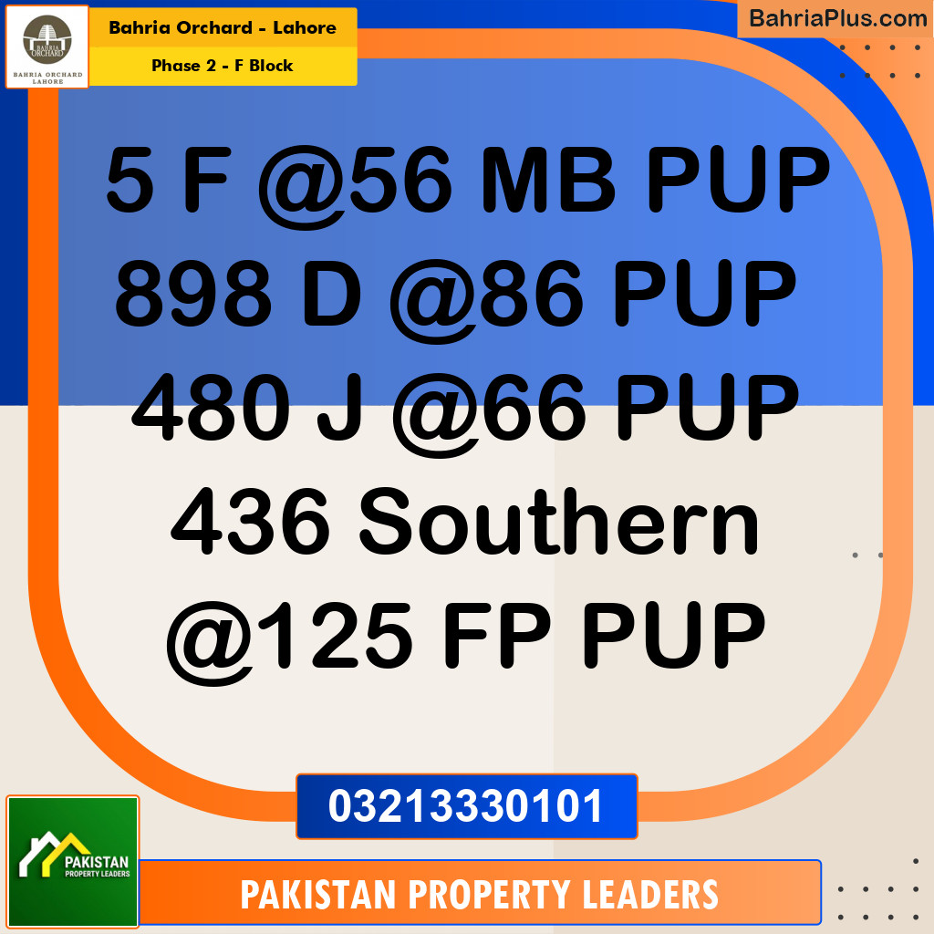 5 Marla Residential Plot for Sale in Phase 2 - F Block -  Bahria Orchard, Lahore - (BP-252021)