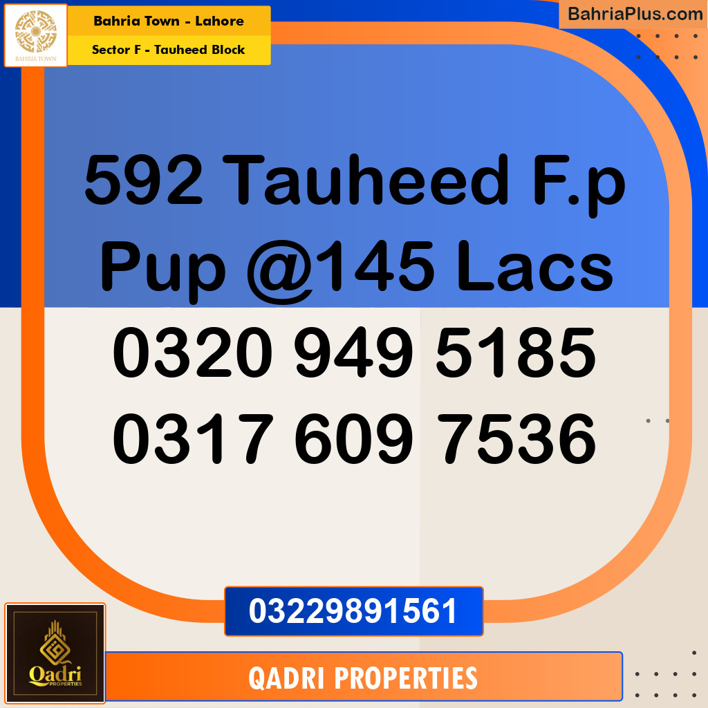 10 Marla Residential Plot for Sale in Sector F - Tauheed Block -  Bahria Town, Lahore - (BP-252054)