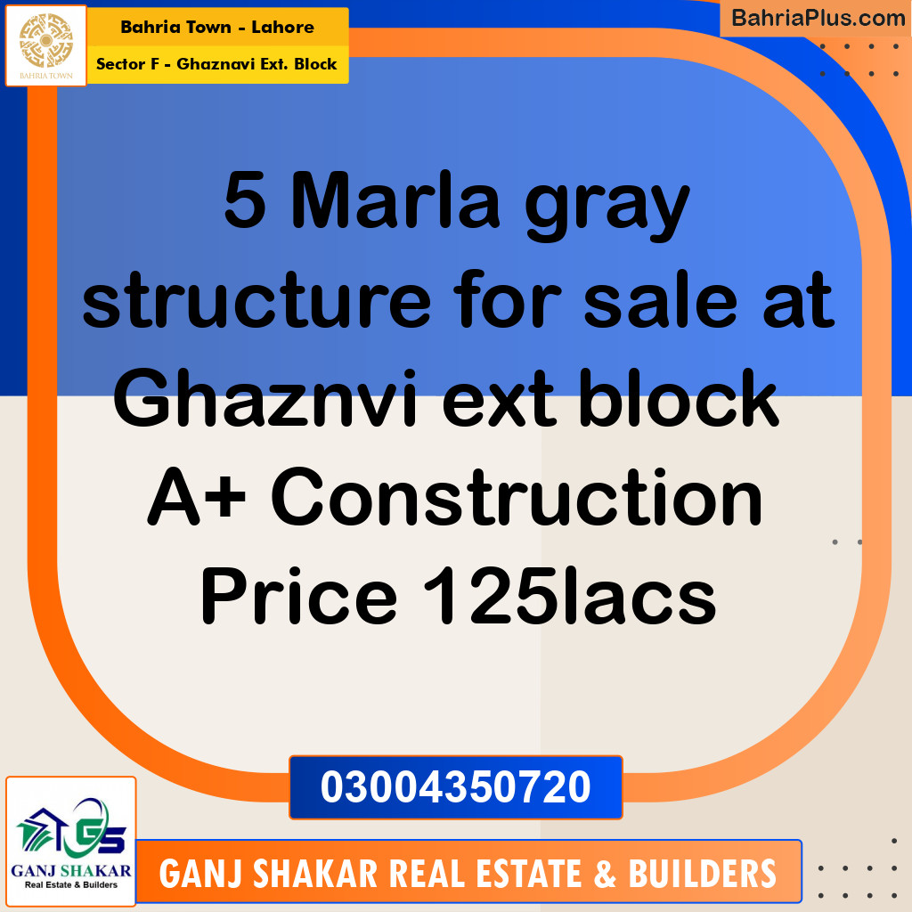5 Marla Residential House for Sale in Sector F - Ghaznavi Ext. Block -  Bahria Town, Lahore - (BP-252123)