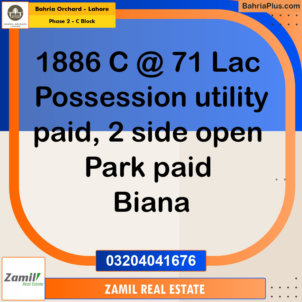 5 Marla Residential Plot for Sale in Phase 2 - C Block -  Bahria Orchard, Lahore - (BP-252124)