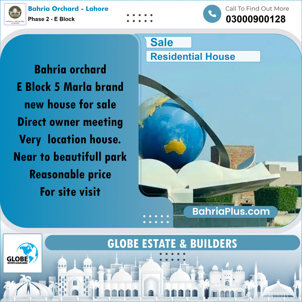 5 Marla Residential House for Sale in Phase 2 - E Block -  Bahria Orchard, Lahore - (BP-252130)