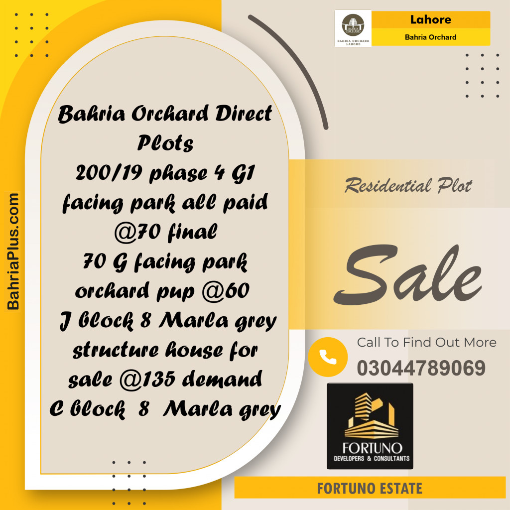 Residential Plot for Sale in Bahria Orchard, Lahore - (BP-252150)
