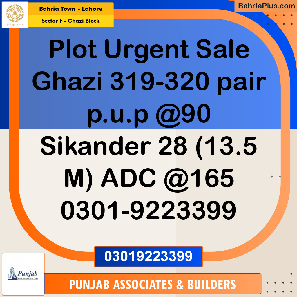 10 Marla Residential Plot for Sale in Sector F - Ghazi Block -  Bahria Town, Lahore - (BP-252207)