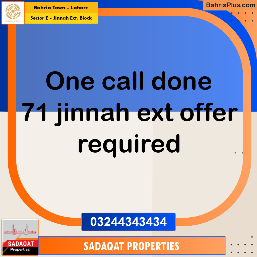 5 Marla Residential Plot for Sale in Sector E - Jinnah Ext. Block -  Bahria Town, Lahore - (BP-252227)