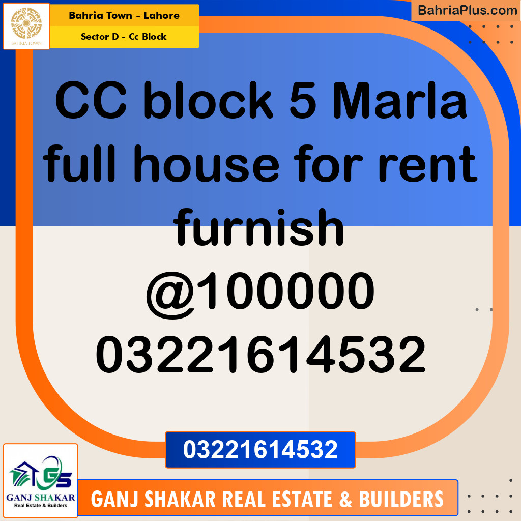 5 Marla Residential House for Rent in Sector D - CC Block -  Bahria Town, Lahore - (BP-252280)