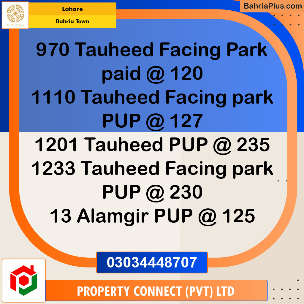 Residential Plot for Sale in Bahria Town, Lahore - (BP-252297)