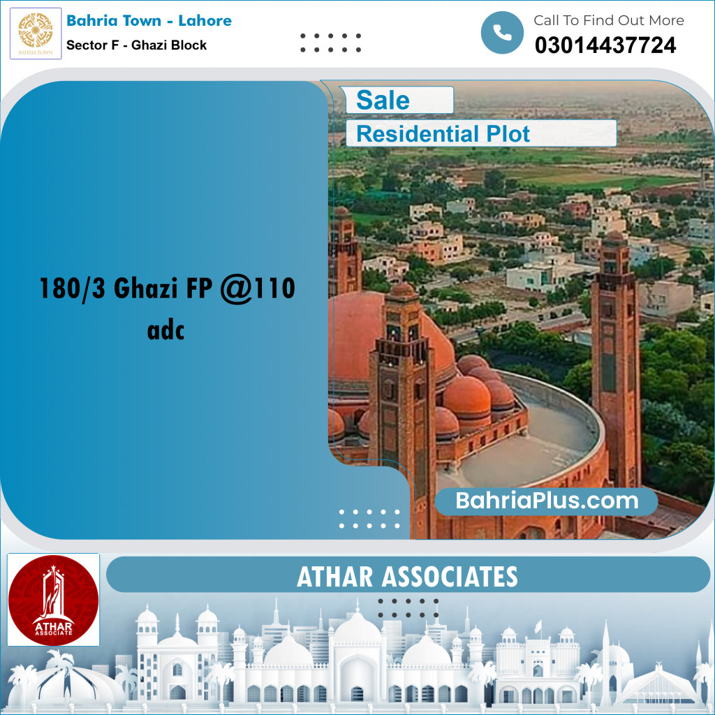 10 Marla Residential Plot for Sale in Sector F - Ghazi Block -  Bahria Town, Lahore - (BP-252395)