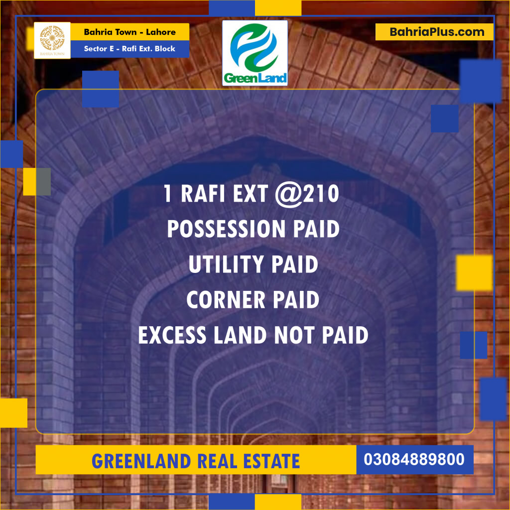 10 Marla Residential Plot for Sale in Sector E - Rafi Ext. Block -  Bahria Town, Lahore - (BP-252439)