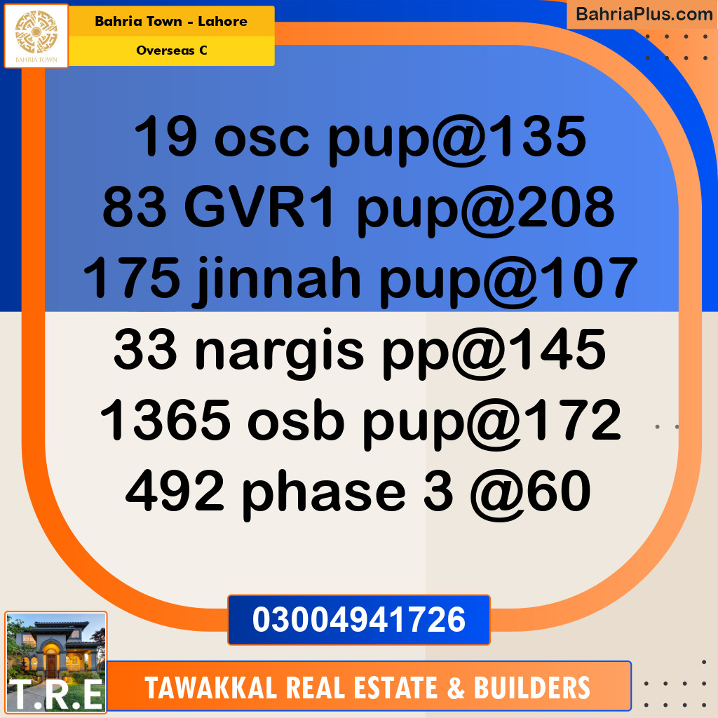 10 Marla Residential Plot for Sale in Overseas C -  Bahria Town, Lahore - (BP-252449)