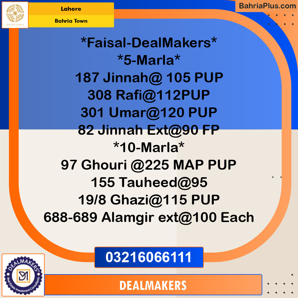 Residential Plot for Sale in Bahria Town, Lahore - (BP-252503)