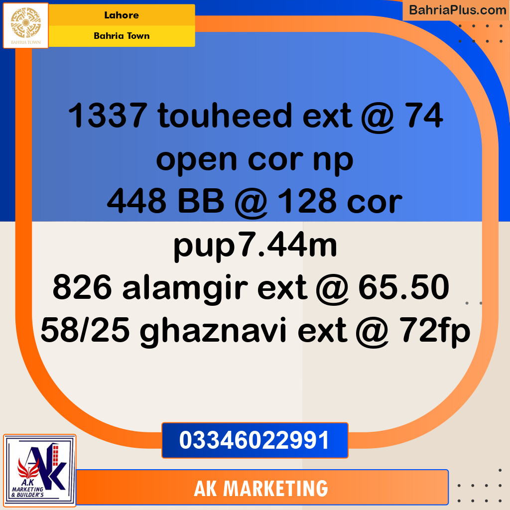 5 Marla Residential Plot for Sale in Bahria Town, Lahore - (BP-252512)