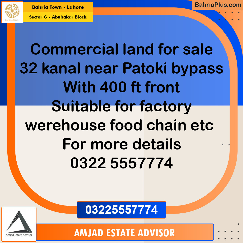 Residential Plot for Sale in Sector G - Abubakar Block -  Bahria Town, Lahore - (BP-252535)