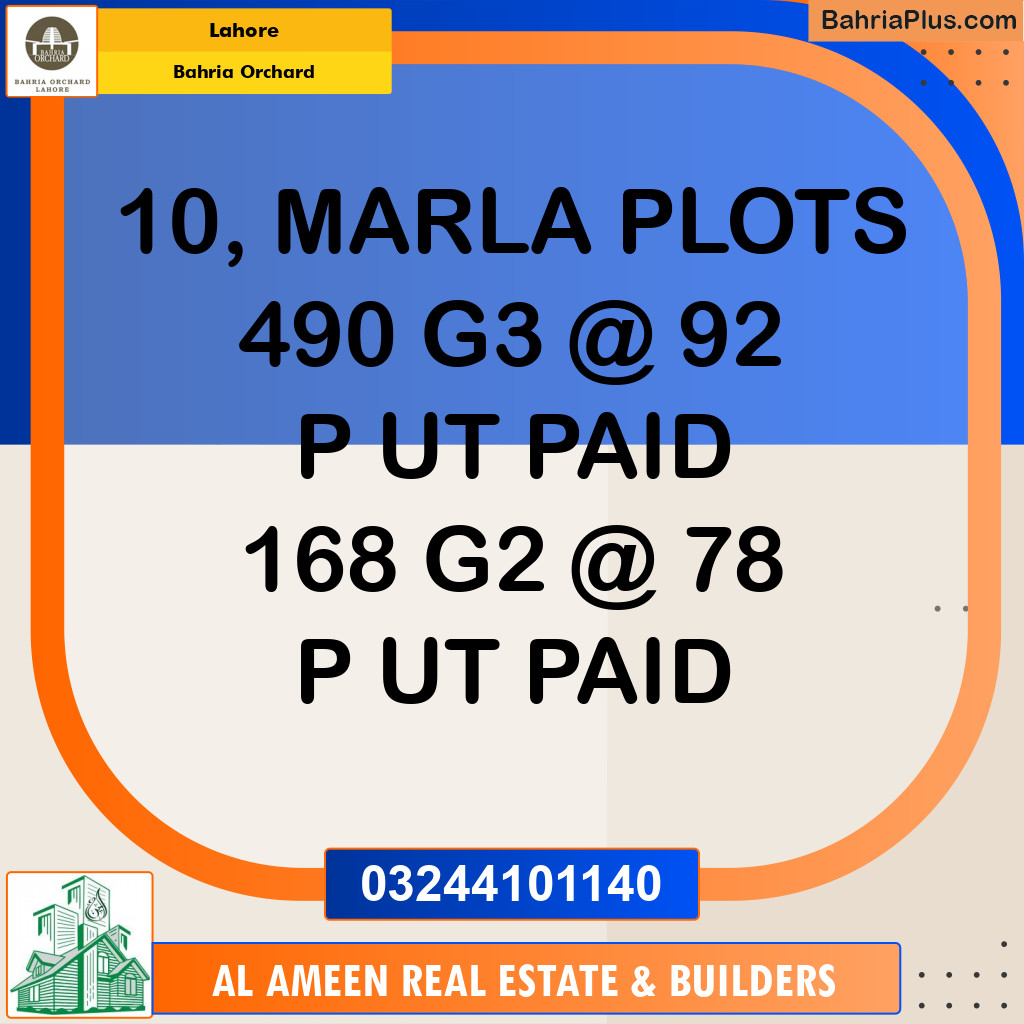 Residential Plot for Sale in Bahria Orchard, Lahore - (BP-252540)