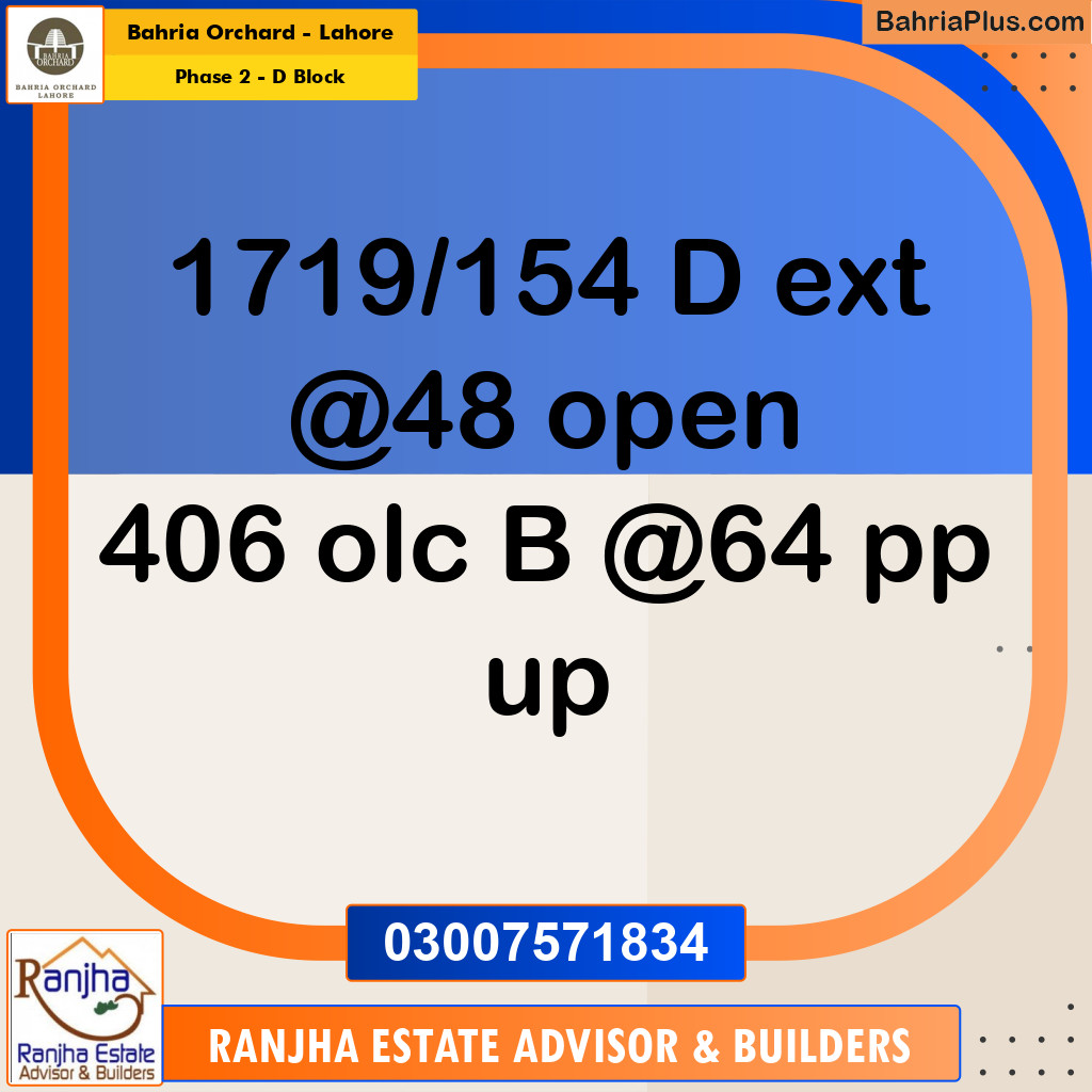 5 Marla Residential Plot for Sale in Phase 2 - D Block -  Bahria Orchard, Lahore - (BP-252551)