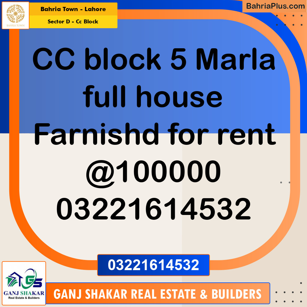 5 Marla Residential House for Rent in Sector D - CC Block -  Bahria Town, Lahore - (BP-252572)