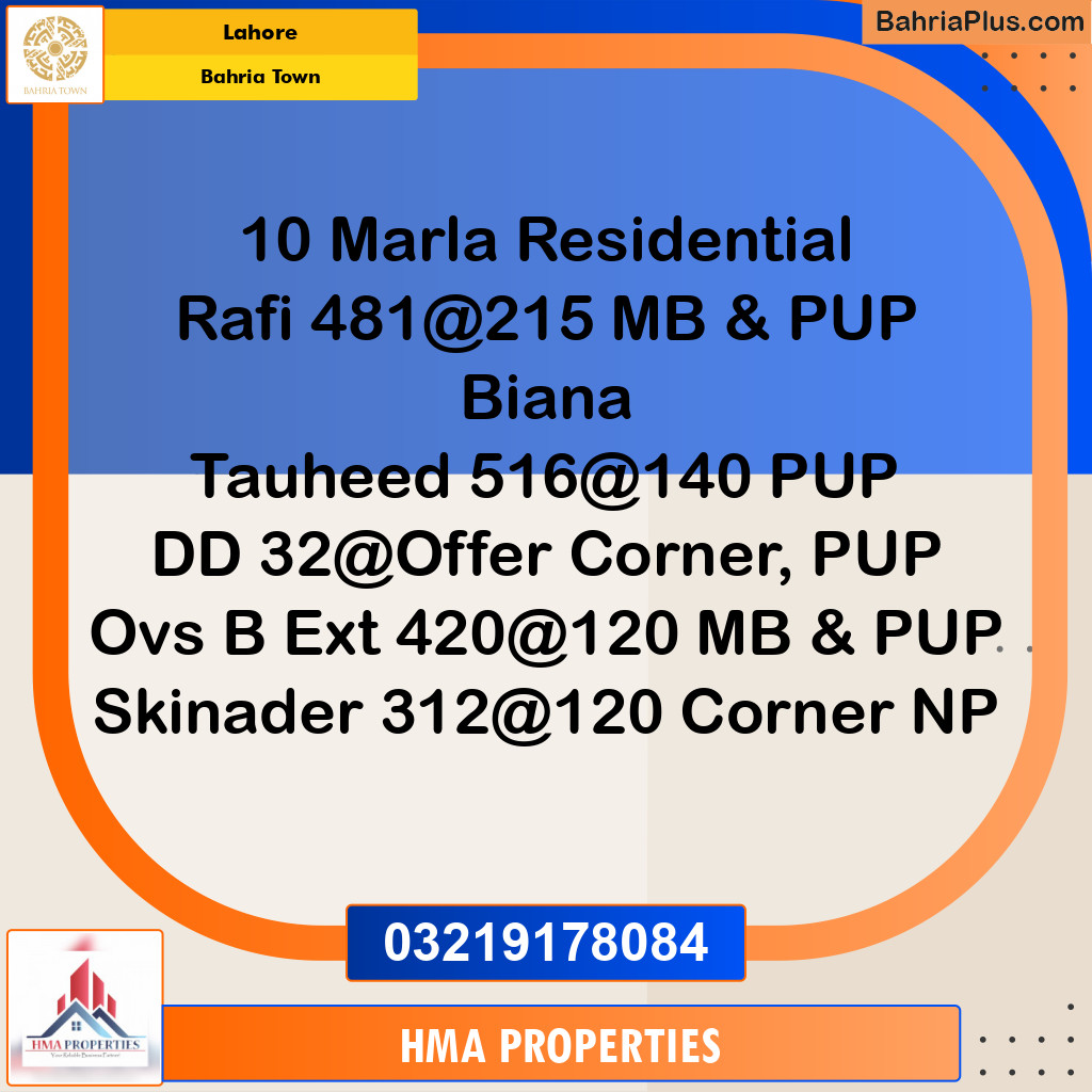 10 Marla Residential Plot for Sale in Bahria Town, Lahore - (BP-252606)