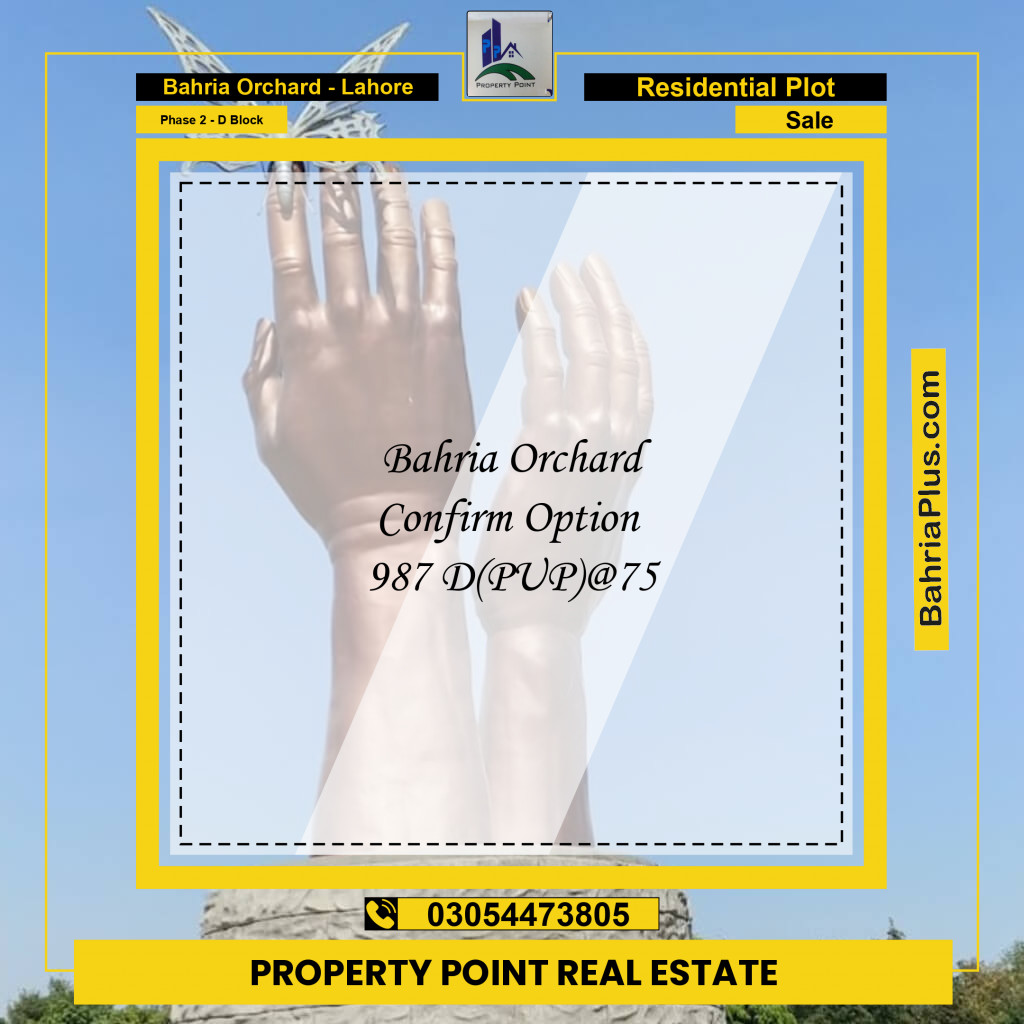8 Marla Residential Plot for Sale in Phase 2 - D Block -  Bahria Orchard, Lahore - (BP-252642)