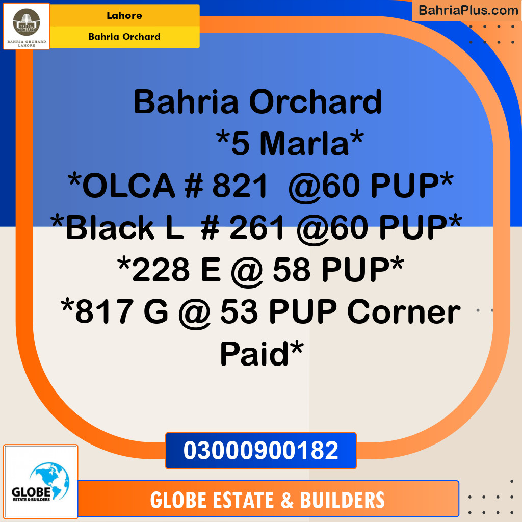 Residential Plot for Sale in Bahria Orchard, Lahore - (BP-252654)