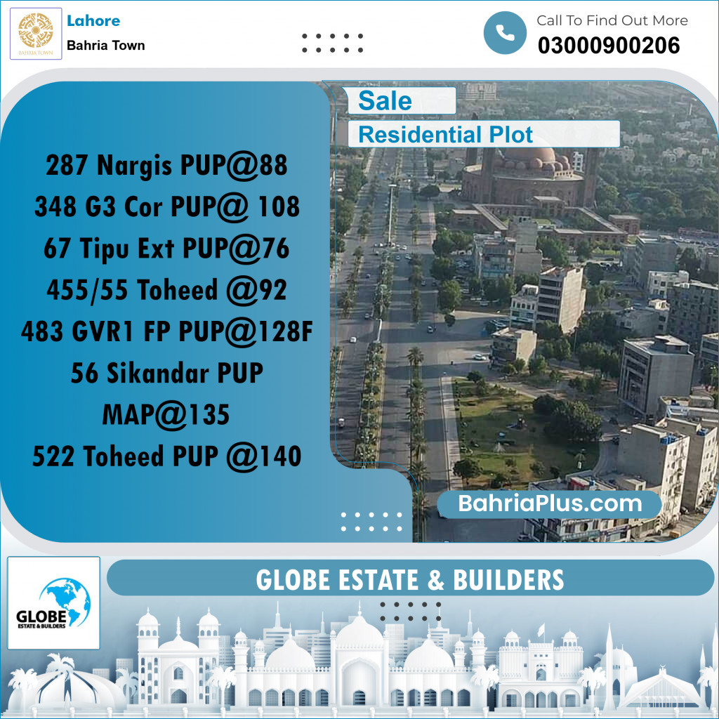 Residential Plot for Sale in Bahria Town, Lahore - (BP-252662)