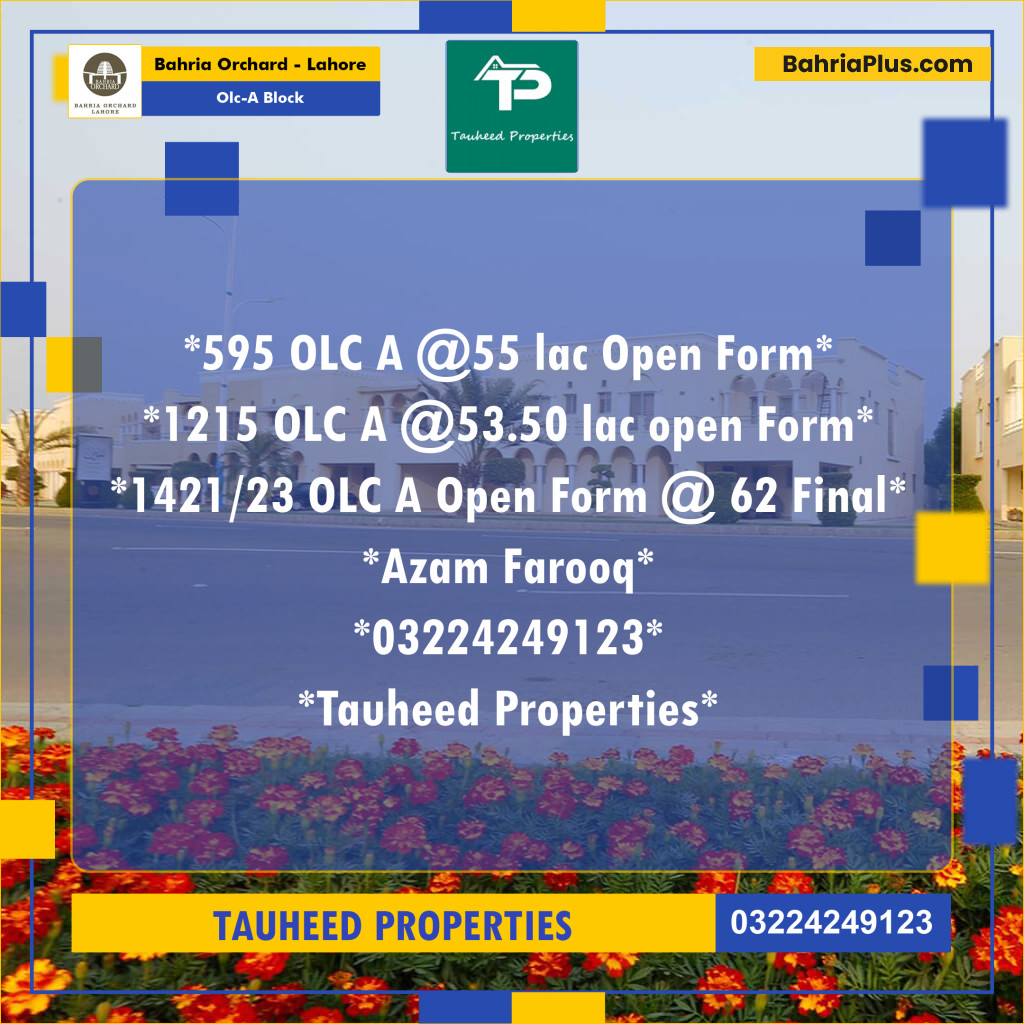 5 Marla Residential Plot for Sale in OLC-A Block -  Bahria Orchard, Lahore - (BP-252693)