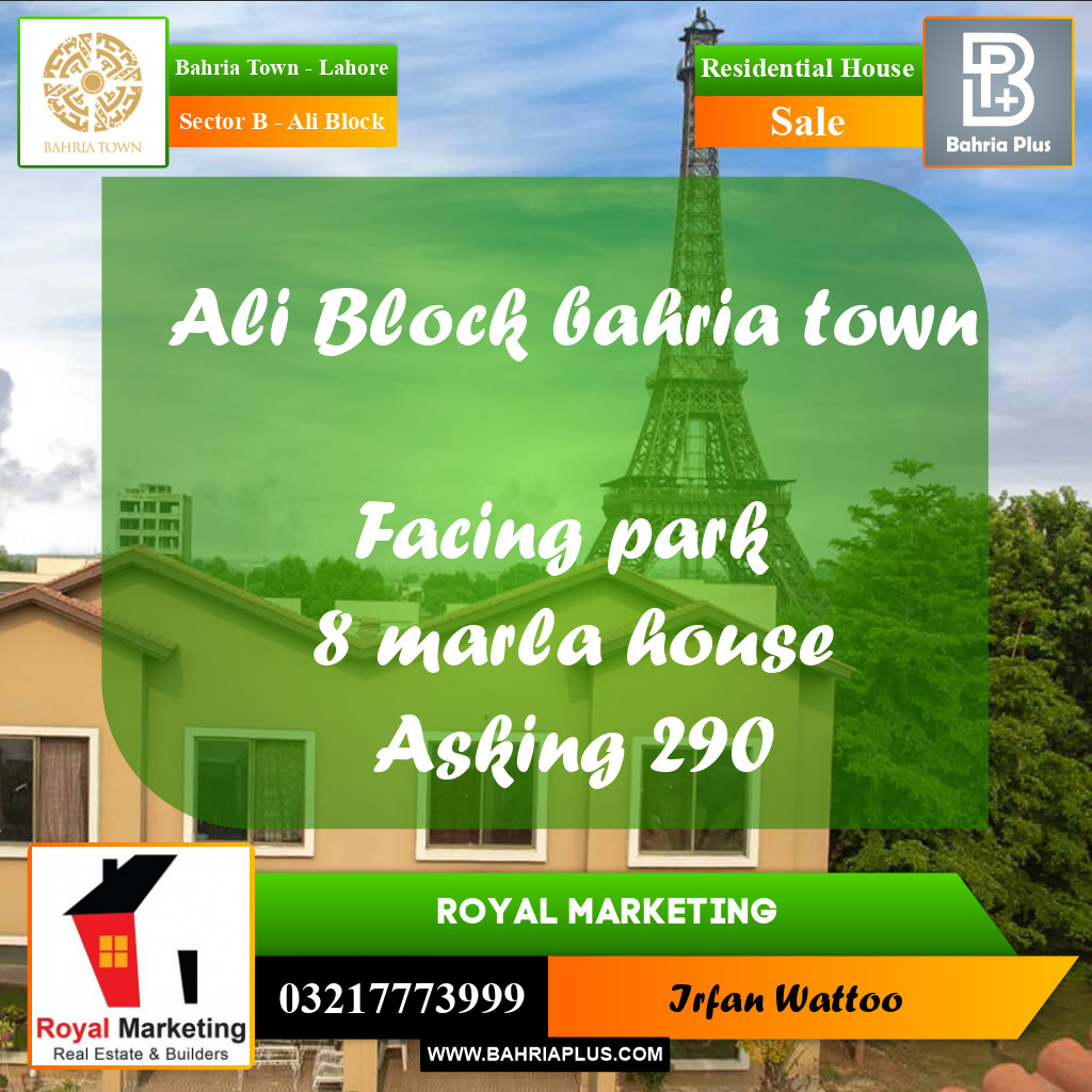Residential House for Sale in Sector B - Ali Block -  Bahria Town, Lahore - (BP-252696)