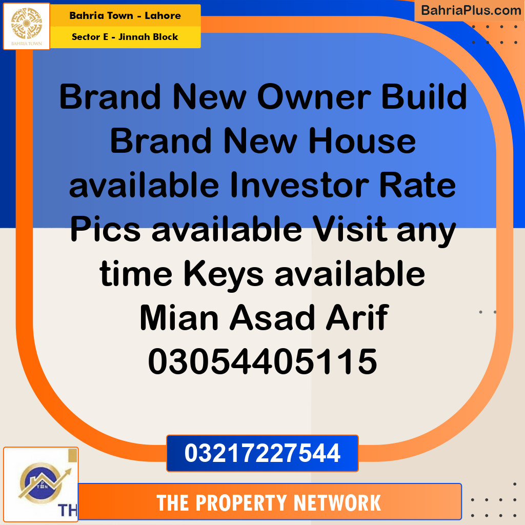 5 Marla Residential House for Sale in Sector E - Jinnah Block -  Bahria Town, Lahore - (BP-252714)