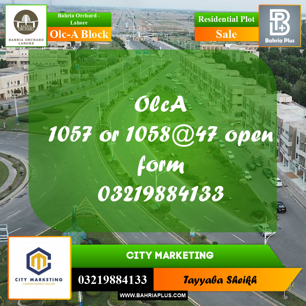 5 Marla Residential Plot for Sale in OLC-A Block -  Bahria Orchard, Lahore - (BP-252720)
