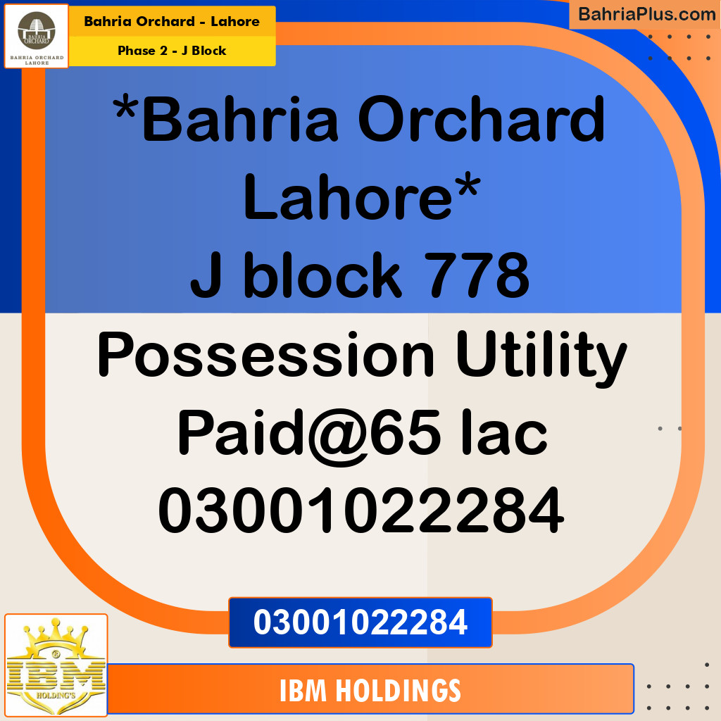 8 Marla Residential Plot for Sale in Phase 2 - J Block -  Bahria Orchard, Lahore - (BP-252738)