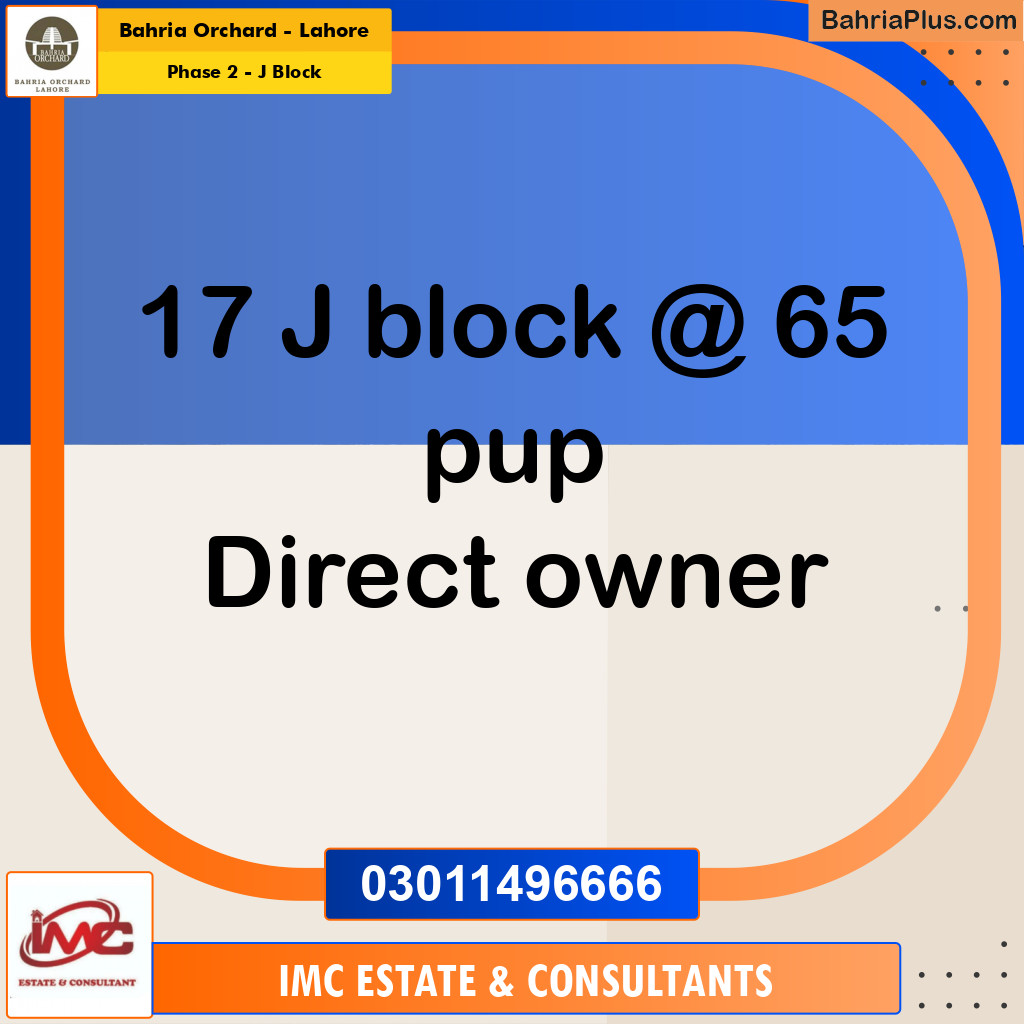 Residential Plot for Sale in Phase 2 - J Block -  Bahria Orchard, Lahore - (BP-252759)