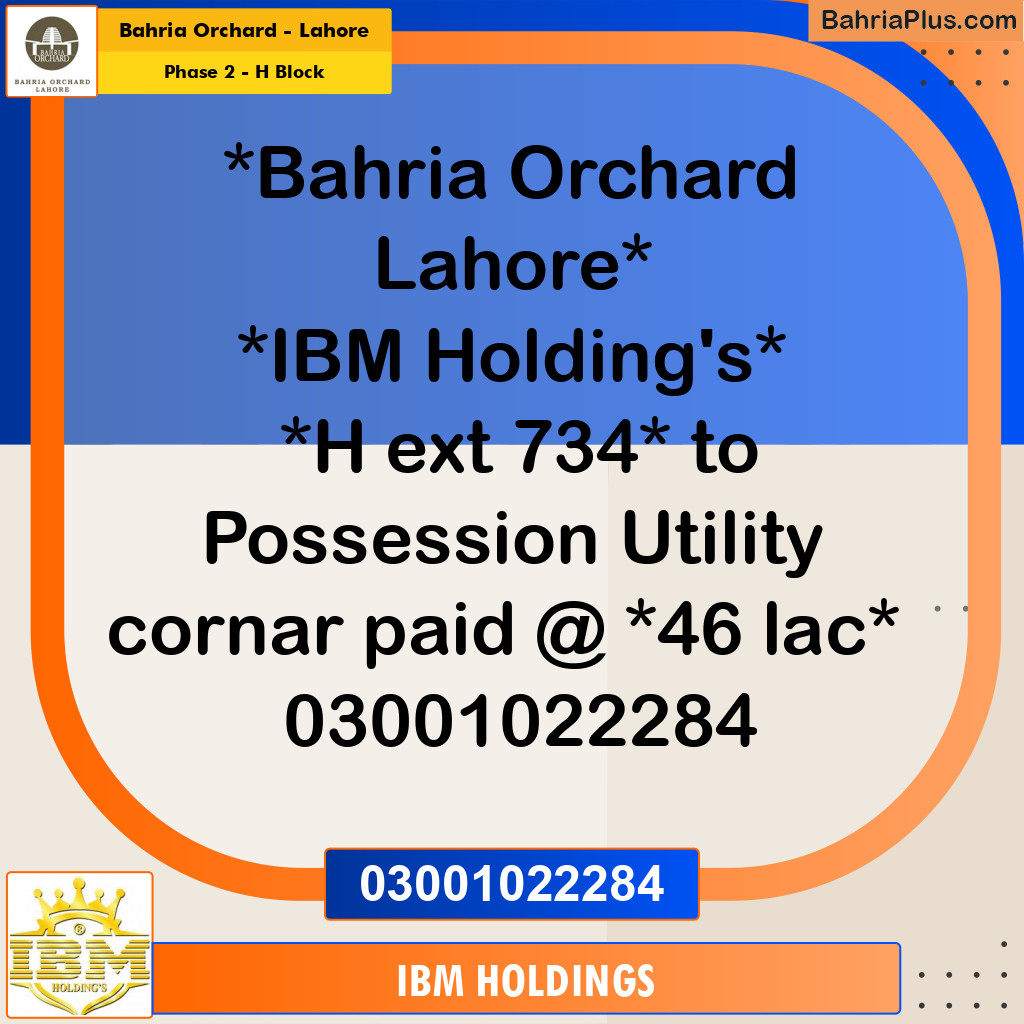 5 Marla Residential Plot for Sale in Phase 2 - H Block -  Bahria Orchard, Lahore - (BP-252784)