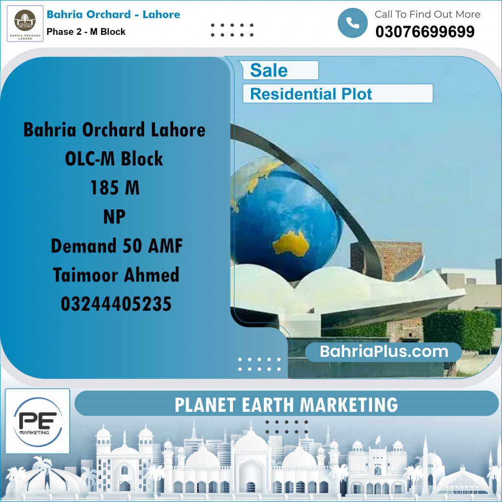 5 Marla Residential Plot for Sale in Phase 2 - M Block -  Bahria Orchard, Lahore - (BP-252794)