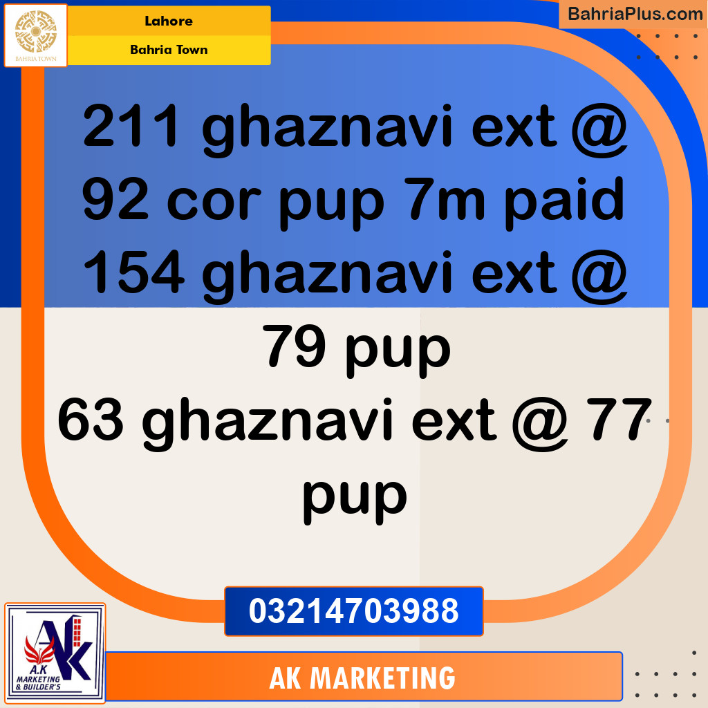 Residential Plot for Sale in Bahria Town, Lahore - (BP-252801)