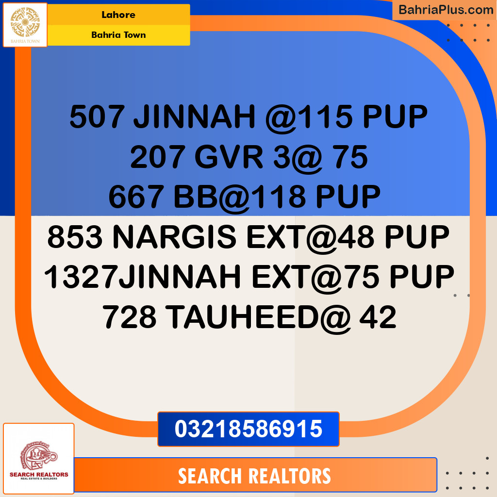 Residential Plot for Sale in Bahria Town, Lahore - (BP-252898)