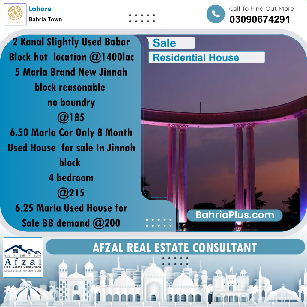 Residential House for Sale in Bahria Town, Lahore - (BP-252932)
