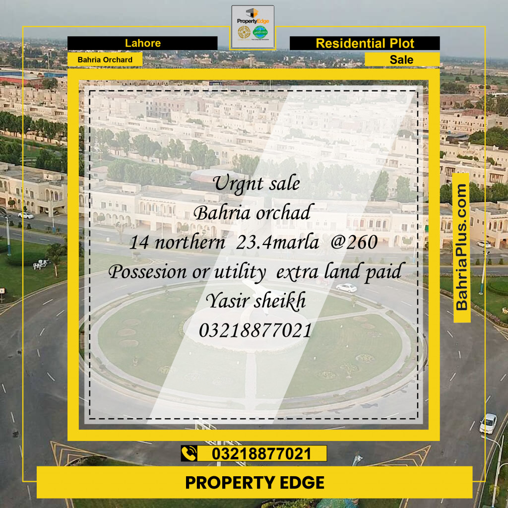 Residential Plot for Sale in Bahria Orchard, Lahore - (BP-252944)