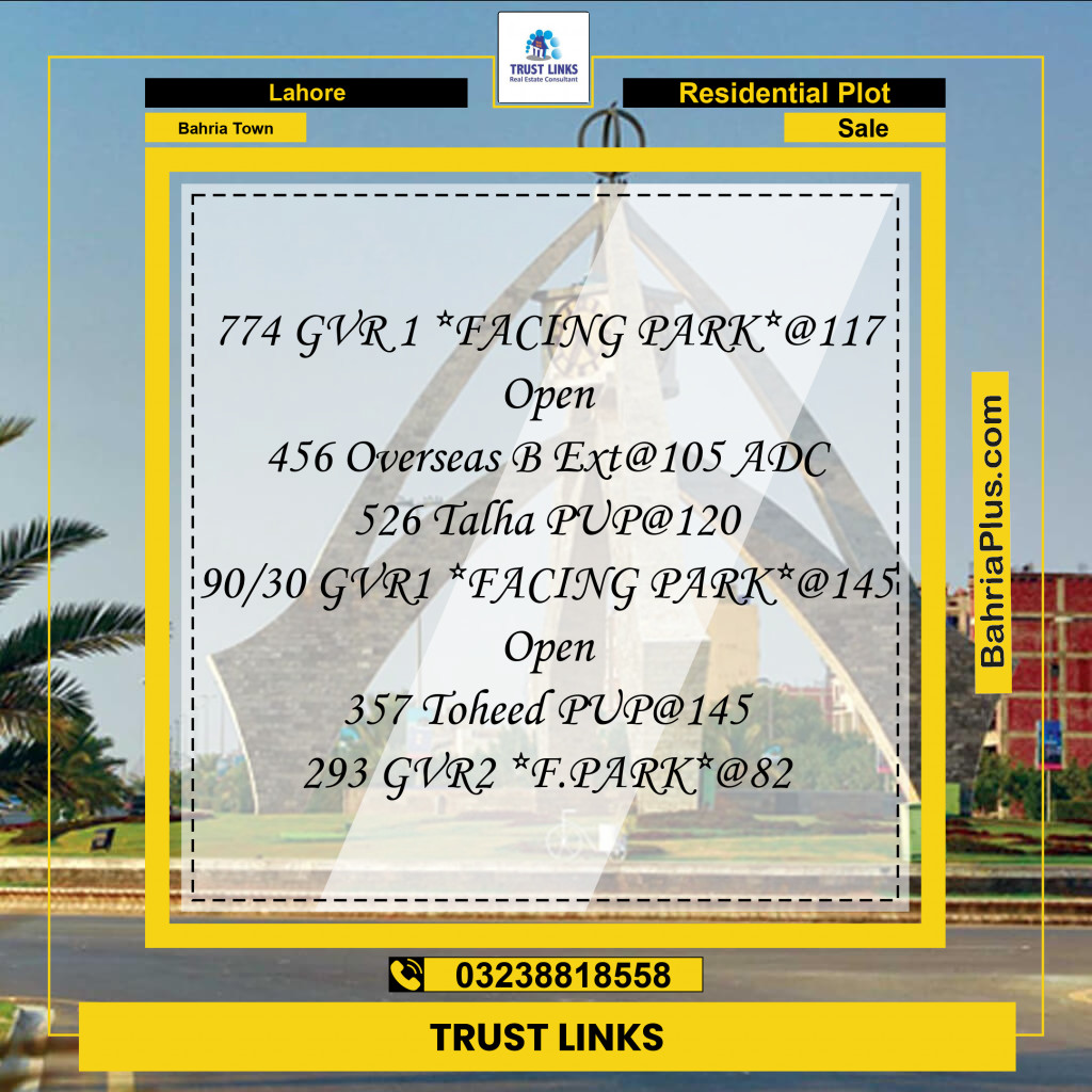 Residential Plot for Sale in Bahria Town, Lahore - (BP-252950)