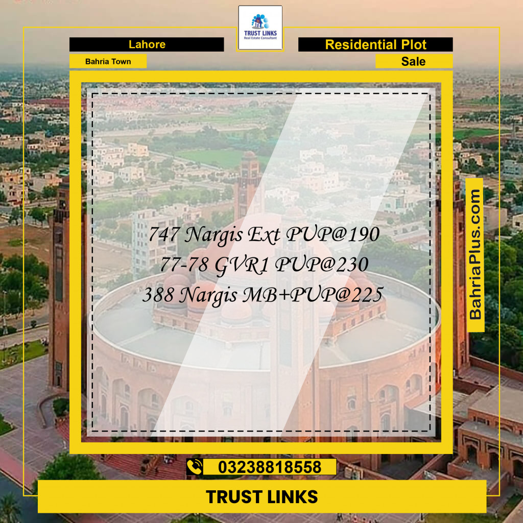 Residential Plot for Sale in Bahria Town, Lahore - (BP-252954)