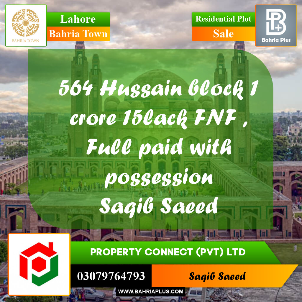 Residential Plot for Sale in Bahria Town, Lahore - (BP-252970)