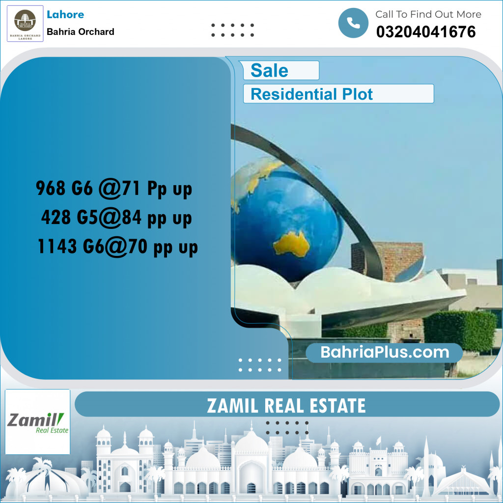 10 Marla Residential Plot for Sale in Bahria Orchard, Lahore - (BP-252997)
