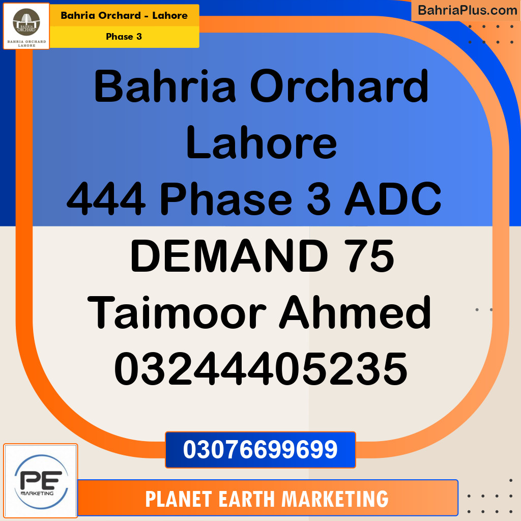 8 Marla Residential Plot for Sale in Phase 3 -  Bahria Orchard, Lahore - (BP-253024)