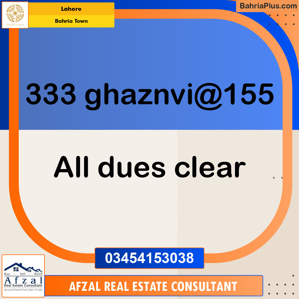 Residential Plot for Sale in Bahria Town, Lahore - (BP-253041)