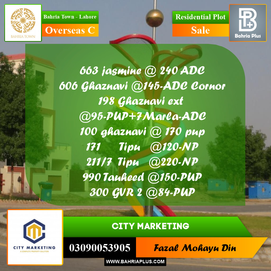 5 Marla Residential Plot for Sale in Overseas C -  Bahria Town, Lahore - (BP-253060)