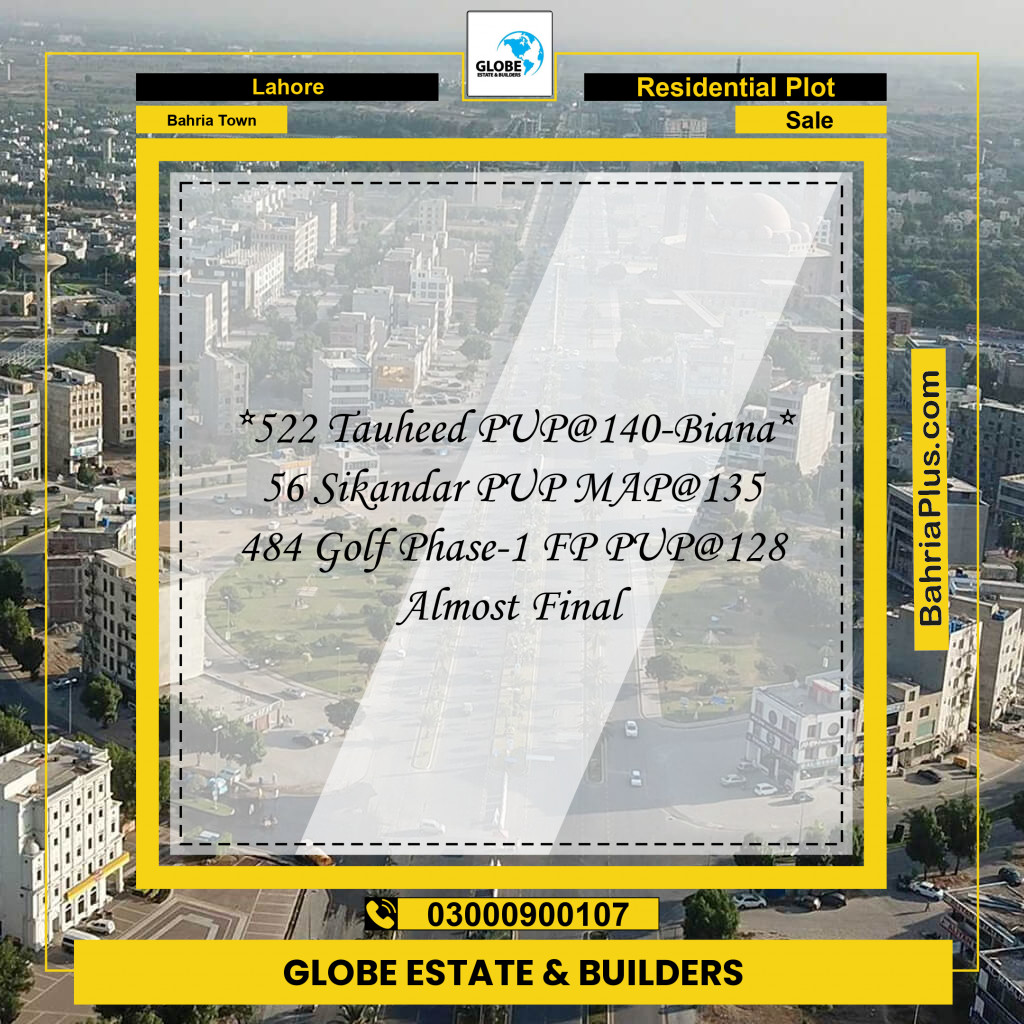 Residential Plot for Sale in Bahria Town, Lahore - (BP-253109)