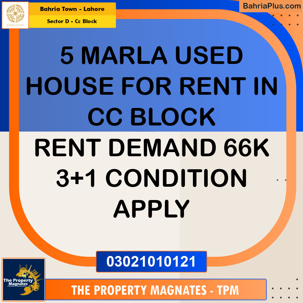 5 Marla Residential House for Rent in Sector D - CC Block -  Bahria Town, Lahore - (BP-253144)