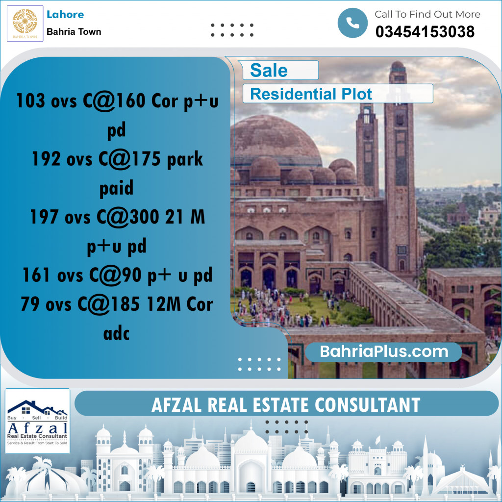 Residential Plot for Sale in Bahria Town, Lahore - (BP-253196)