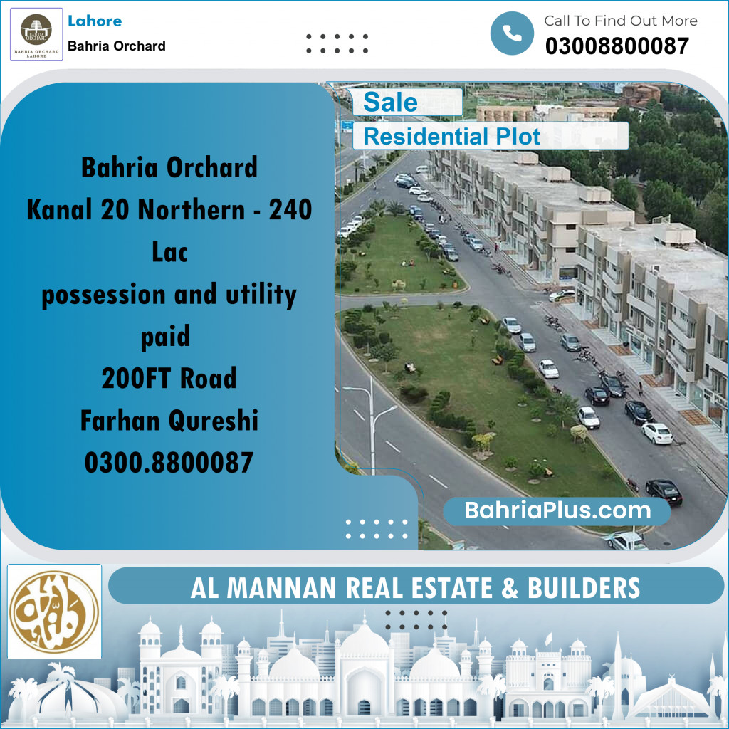 Residential Plot for Sale in Bahria Orchard, Lahore - (BP-253217)