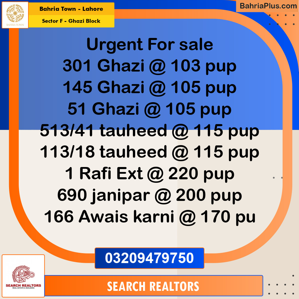 10 Marla Residential Plot for Sale in Sector F - Ghazi Block -  Bahria Town, Lahore - (BP-253233)