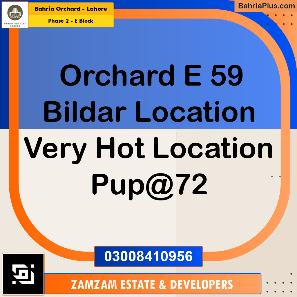8 Marla Residential Plot for Sale in Phase 2 - E Block -  Bahria Orchard, Lahore - (BP-253236)